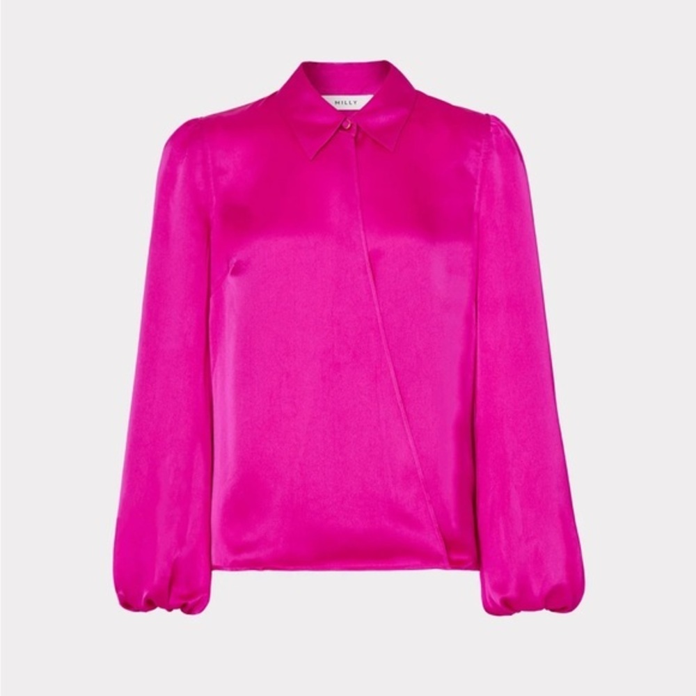 Milly Karson Satin Wrap Blouse